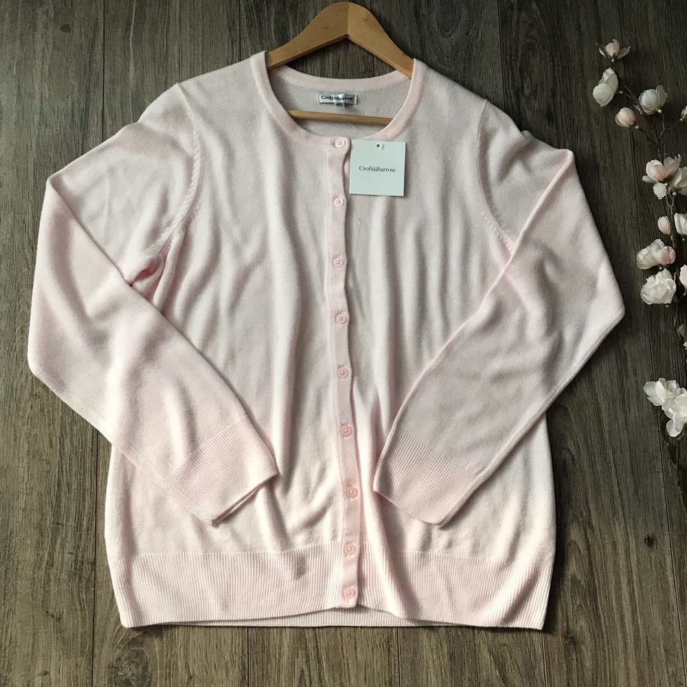 Croft&Barrow | Barely Pink Cardigan Size XL NWT